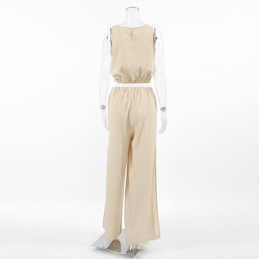 Auren Linen-Blend Two-Piece-Green