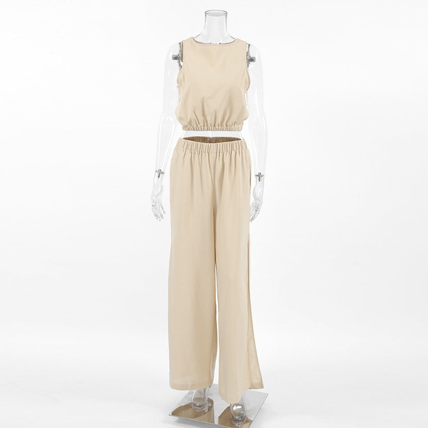 Auren Linen-Blend Two-Piece-Green