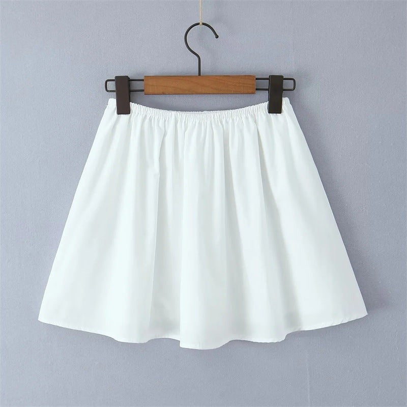 Serenne Drawstring Cropped Set-White